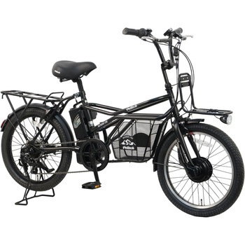 防災サイクル 20型7段変速付電動アシスト自転車 ミニベロeカーゴ 12Ahバッテリー・ノンパンク仕様  【完成組立品】 - PELTECH(ペルテック)