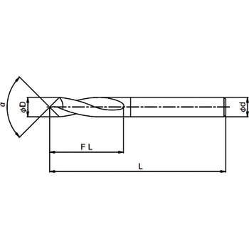 FX-LS-LDS 25×90° 超硬穴面取りドリル FXコーティング ロングシャンク