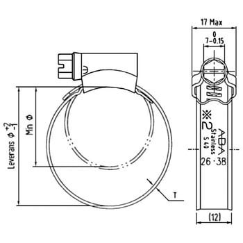 38-50 ABAホースバンド オリジナル 12mm SUS304 1個 ABA 【通販サイト