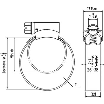 22-32 ABAホースバンド オリジナル 12mm 1個 ABA 【通販サイトMonotaRO】