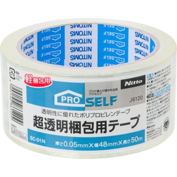 【新品】（まとめ） ニトムズ 超透明梱包用テープ SC-01 48mm×50m J6130 1パック（3巻） 【×10セット】