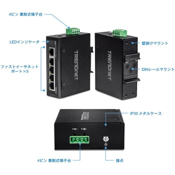 産業用スイッチングハブ 100Mbps - TRENDnet