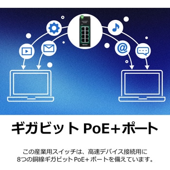8ポート産業用ギガビットPoE+ DINレールミニスイッチ TRENDnet