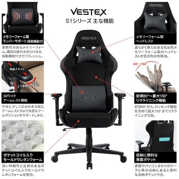 ゲーミングチェア S1シリーズ ファブリック VESTEX(ヴェステックス)