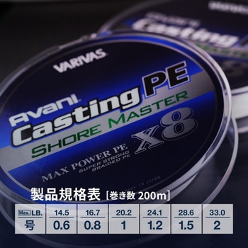 キャスティングPEマックスパワーX8ショアマスター 200m VARIVAS