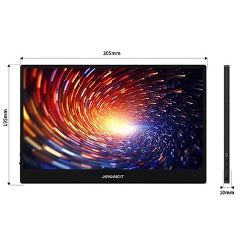 タッチパネル対応液晶ディスプレイ 13.3型/3840×2160/miniHDMI×1、USB-C×2/ブラック/スピーカー有/2年保証 JAPANNEXT