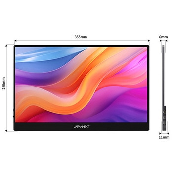 タッチパネル対応液晶ディスプレイ 15.6型/3840×2160/miniHDMI×1、USB-C×2/ブラック/スピーカー有/2年保証 JAPANNEXT
