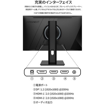 ゲーミング液晶ディスプレイ 23.8型/1920×1080/DP×2、HDMI×2/ブラック/スピーカー有/2年保証 JAPANNEXT