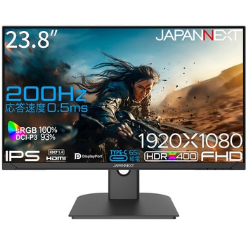 ゲーミング液晶ディスプレイ 23.8型/1920×1080/DP、HDMI、USB-C×1/ブラック/スピーカー有/2年保証 - JAPANNEXT