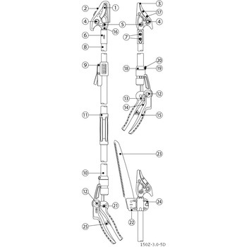 150S/150Zパイプ先端具ネジ付 アルスコーポレーション