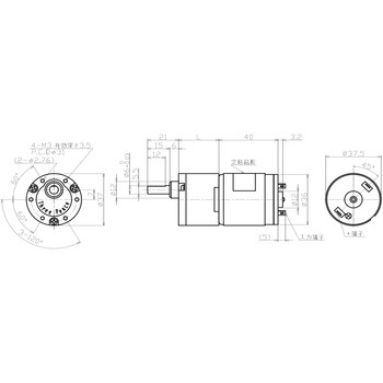 DCギアドモータ TP-3640H-KSタイプ スリーピース
