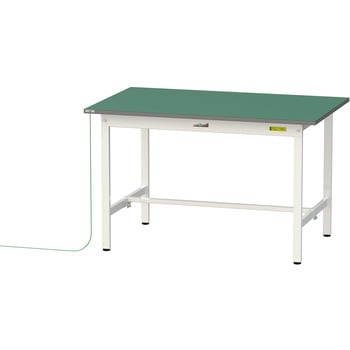 軽量作業台/耐荷重150kg_導電性ゴムマット+アース付き_固定式_ワークテーブル150シリーズ 山金工業