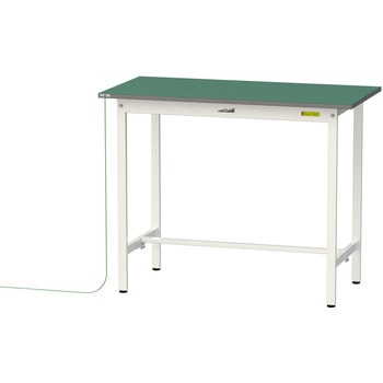 軽量作業台/耐荷重150kg_導電性ゴムマット+アース付き_固定式_ワークテーブル150シリーズ 山金工業
