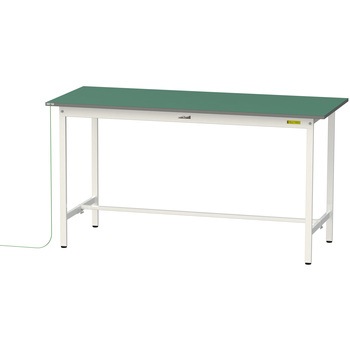 軽量作業台/耐荷重150kg_導電性ゴムマット+アース付き_固定式_ワークテーブル150シリーズ 山金工業