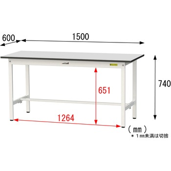 軽量作業台/耐荷重150kg_固定式_RoHS2指令対応塩ビシート天板_ワークテーブル150シリーズ 山金工業