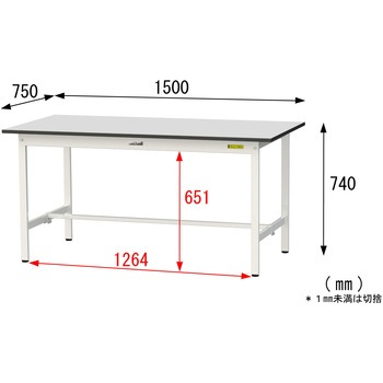 軽量作業台/耐荷重150kg_固定式_RoHS2指令対応塩ビシート天板_ワークテーブル150シリーズ 山金工業