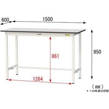 軽量作業台/耐荷重150kg_固定式_RoHS2指令対応塩ビシート天板_ワークテーブル150シリーズ 山金工業