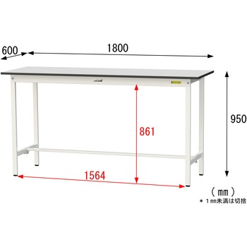 軽量作業台/耐荷重150kg_固定式_RoHS2指令対応塩ビシート天板_ワークテーブル150シリーズ 山金工業