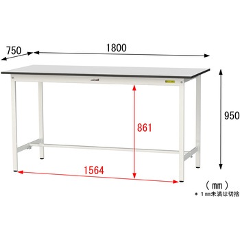 軽量作業台/耐荷重150kg_固定式_RoHS2指令対応塩ビシート天板_ワークテーブル150シリーズ 山金工業