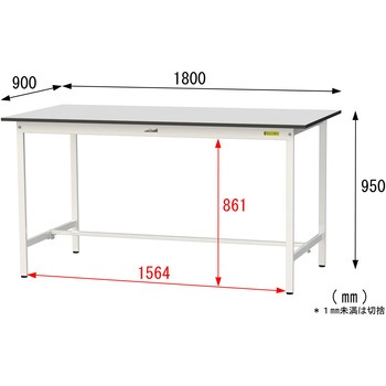 軽量作業台/耐荷重150kg_固定式_RoHS2指令対応塩ビシート天板_ワークテーブル150シリーズ 山金工業
