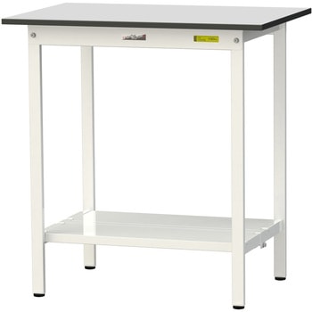 軽量作業台/耐荷重150kg_固定式_全面棚板付き_RoHS2指令対応塩ビシート天板_ワークテーブル150シリーズ 山金工業
