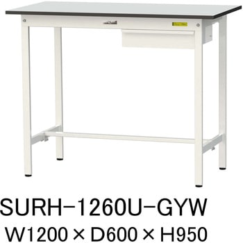 軽量作業台/耐荷重150kg_引き出し付き固定式_RoHS2指令対応塩ビシート天板_ワークテーブル150シリーズ 山金工業