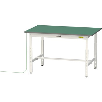 軽量作業台/耐荷重150kg_導電性ゴムマット+アース付き_高さ調整式_ワークテーブル150シリーズ 山金工業