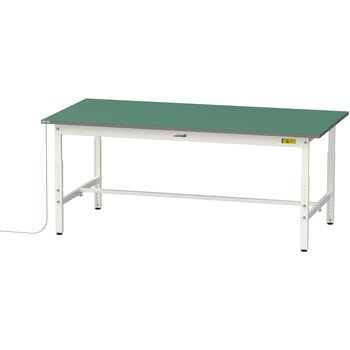 軽量作業台/耐荷重150kg_導電性ゴムマット+アース付き_高さ調整式_ワークテーブル150シリーズ 山金工業