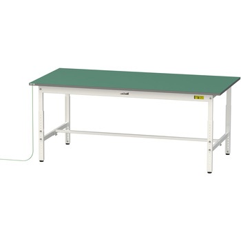 軽量作業台/耐荷重150kg_導電性ゴムマット+アース付き_高さ調整式_ワークテーブル150シリーズ 山金工業
