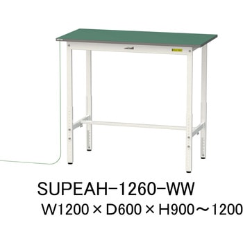 軽量作業台/耐荷重150kg_導電性ゴムマット+アース付き_高さ調整式_ワークテーブル150シリーズ 山金工業