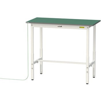軽量作業台/耐荷重150kg_導電性ゴムマット+アース付き_高さ調整式_ワークテーブル150シリーズ 山金工業