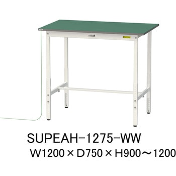軽量作業台/耐荷重150kg_導電性ゴムマット+アース付き_高さ調整式_ワークテーブル150シリーズ 山金工業