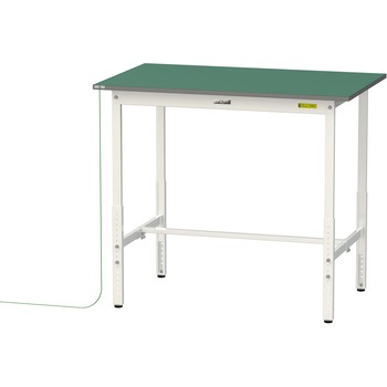 軽量作業台/耐荷重150kg_導電性ゴムマット+アース付き_高さ調整式_ワークテーブル150シリーズ 山金工業