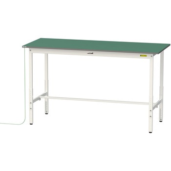 軽量作業台/耐荷重150kg_導電性ゴムマット+アース付き_高さ調整式_ワークテーブル150シリーズ 山金工業