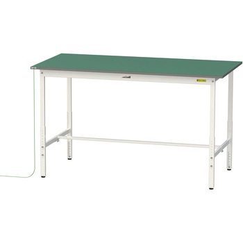 軽量作業台/耐荷重150kg_導電性ゴムマット+アース付き_高さ調整式_ワークテーブル150シリーズ 山金工業