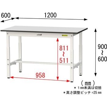 軽量作業台/耐荷重150kg_高さ調整_RoHS2指令対応塩ビシート天板_ワークテーブル150シリーズ 山金工業