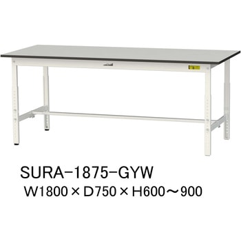 軽量作業台/耐荷重150kg_高さ調整_RoHS2指令対応塩ビシート天板_ワークテーブル150シリーズ 山金工業