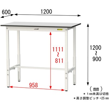 軽量作業台/耐荷重150kg_高さ調整_RoHS2指令対応塩ビシート天板_ワークテーブル150シリーズ 山金工業