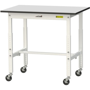 軽量作業台/耐荷重128kg_高さ調整移動式H688～988_RoHS2指令対応塩ビシート天板_ワークテーブル150シリーズ - 山金工業