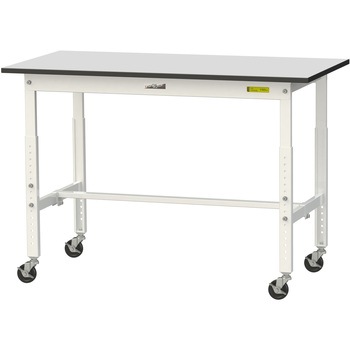 軽量作業台/耐荷重128kg_高さ調整移動式H688～988_RoHS2指令対応塩ビシート天板_ワークテーブル150シリーズ 山金工業