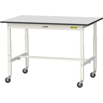 軽量作業台/耐荷重128kg_高さ調整移動式H688～988_RoHS2指令対応塩ビシート天板_ワークテーブル150シリーズ 山金工業