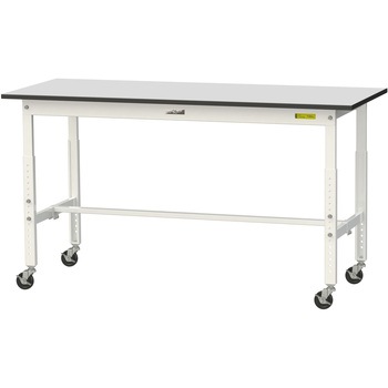 軽量作業台/耐荷重128kg_高さ調整移動式H688～988_RoHS2指令対応塩ビシート天板_ワークテーブル150シリーズ 山金工業