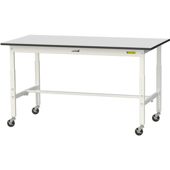 軽量作業台/耐荷重128kg_高さ調整移動式H688～988_RoHS2指令対応塩ビシート天板_ワークテーブル150シリーズ 山金工業
