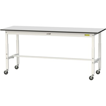 軽量作業台/耐荷重128kg_高さ調整移動式H688～988_RoHS2指令対応塩ビシート天板_ワークテーブル150シリーズ 山金工業