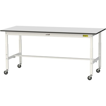 軽量作業台/耐荷重128kg_高さ調整移動式H688～988_RoHS2指令対応塩ビシート天板_ワークテーブル150シリーズ 山金工業