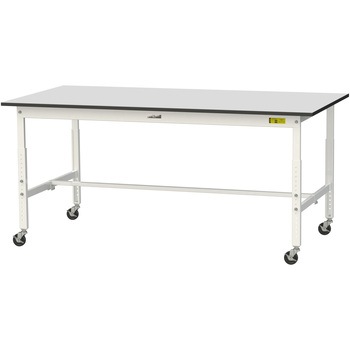 軽量作業台/耐荷重128kg_高さ調整移動式H688～988_RoHS2指令対応塩ビシート天板_ワークテーブル150シリーズ 山金工業