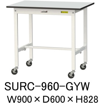 軽量作業台/耐荷重128kg_移動式_RoHS2指令対応塩ビシート天板_ワークテーブル150シリーズ 山金工業