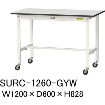 軽量作業台/耐荷重128kg_移動式_RoHS2指令対応塩ビシート天板_ワークテーブル150シリーズ 山金工業