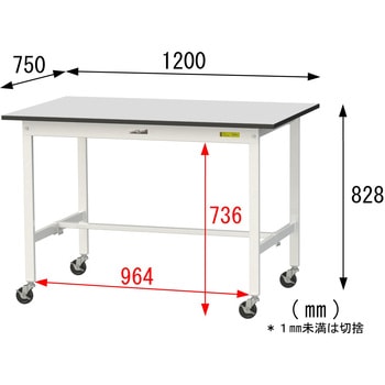 軽量作業台/耐荷重128kg_移動式_RoHS2指令対応塩ビシート天板_ワークテーブル150シリーズ 山金工業