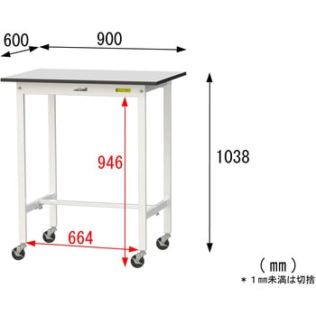 軽量作業台/耐荷重128kg_移動式_RoHS2指令対応塩ビシート天板_ワークテーブル150シリーズ 山金工業